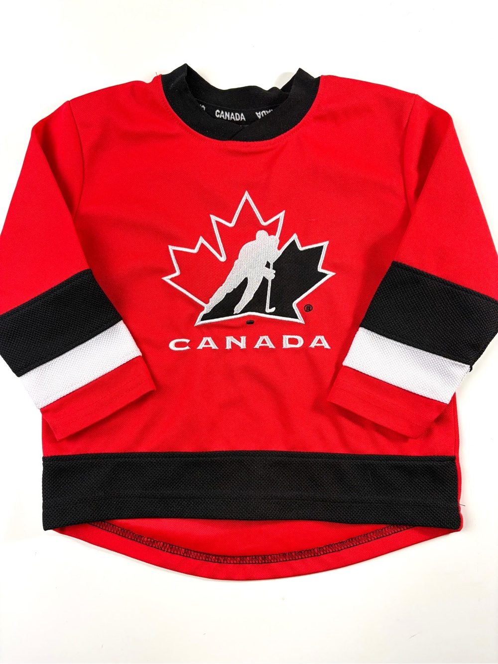 Mighty Mac Red Team Canada Replica Kids Long Sleeve Hockey Jersey, Sz 2T